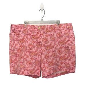 Lands’ End Women’s Plus size 18W 18 W floral paisley pink shorts